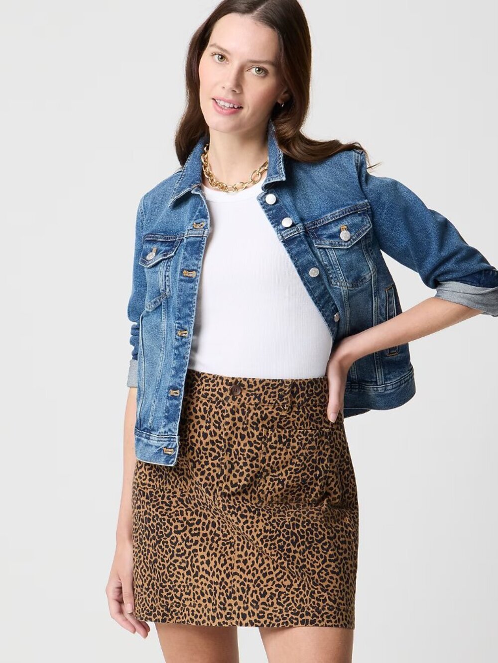 NWT J. Crew Lizzie Patch-Pocket Mini Skirt Leopard Print 0 #A2850